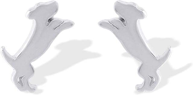 Boma Jewelry Sterling Silver Playful Puppy Dog Stud Earrings