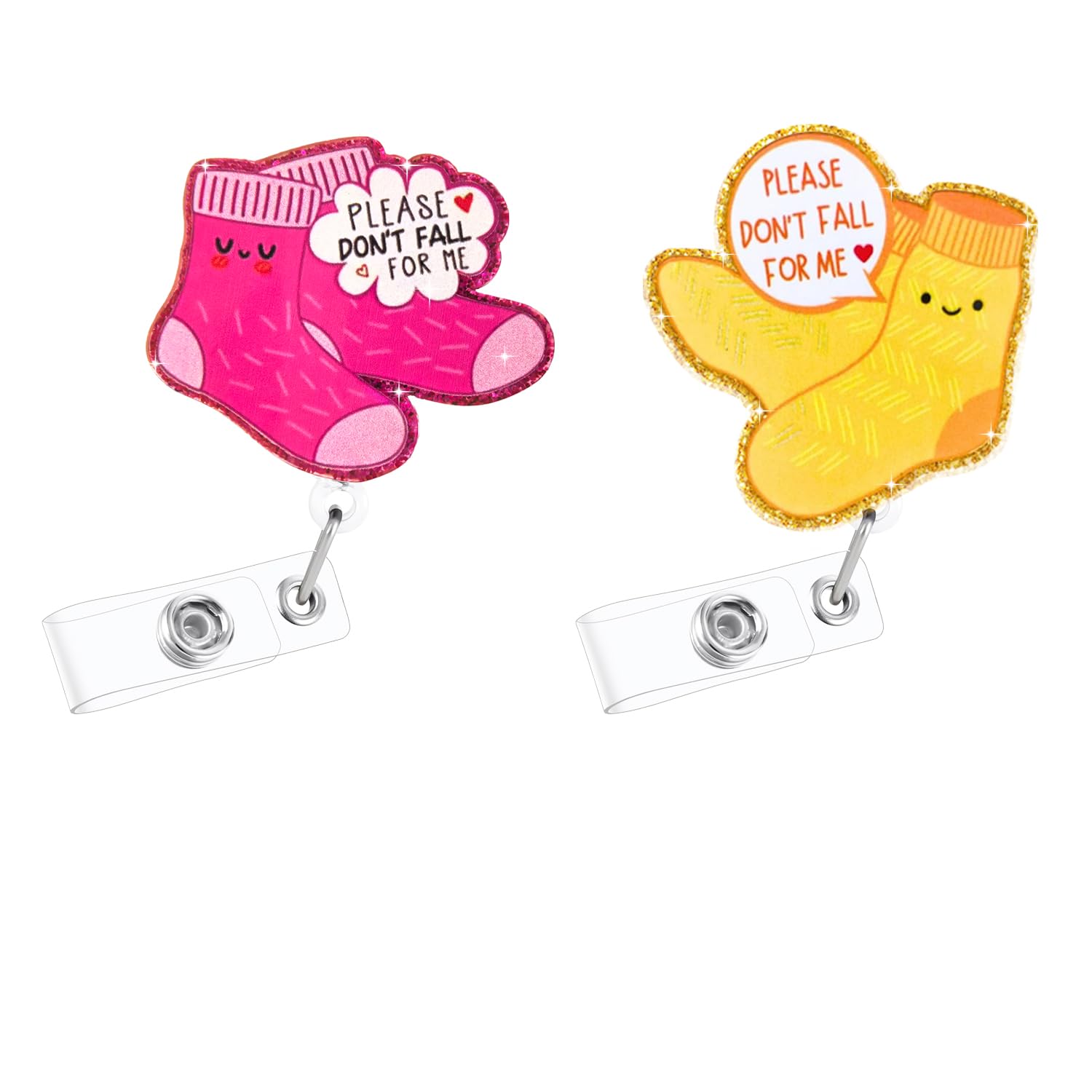 Don’t Fall for Me Badge Reel Holder Retractable with ID Clip for Nurse Nursing Name Tag Card Cute Funny Badge Reel Holder with Alligator Clip Medical Assistant Office Student Work Hospital