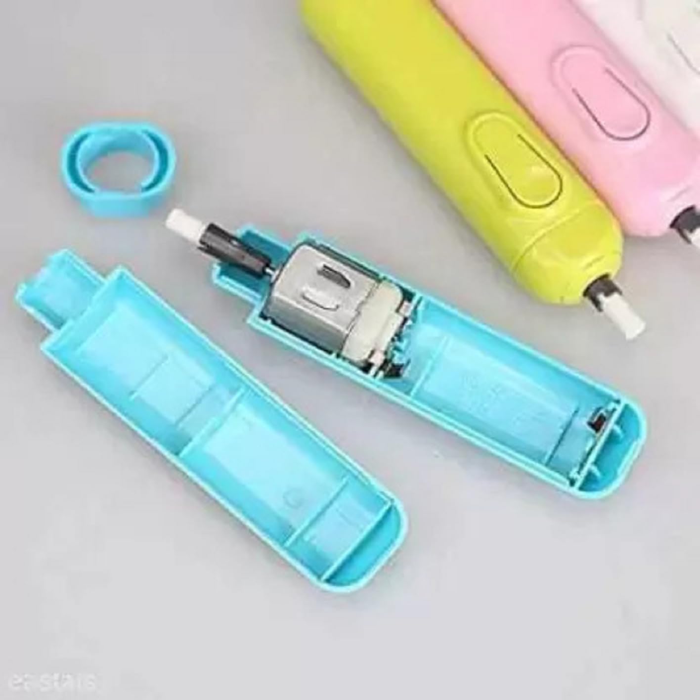 Apcatio Cute Electric erasers for Kids with Fan and 30 Refills Set of 1 (Green) 2