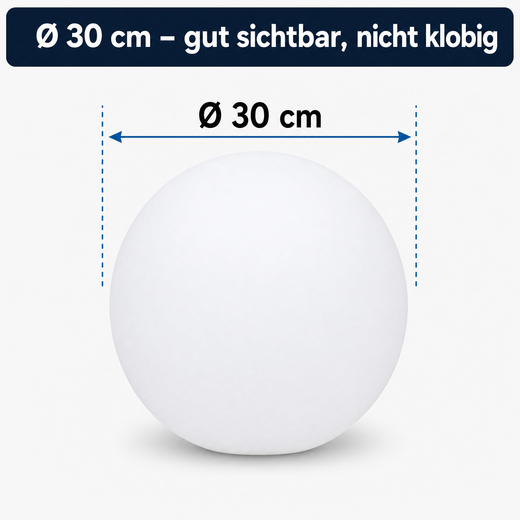 @tec Solar LED Kugelleuchte Ø 30 cm, IP54, RGB Farbwechsel & Fernbedienung