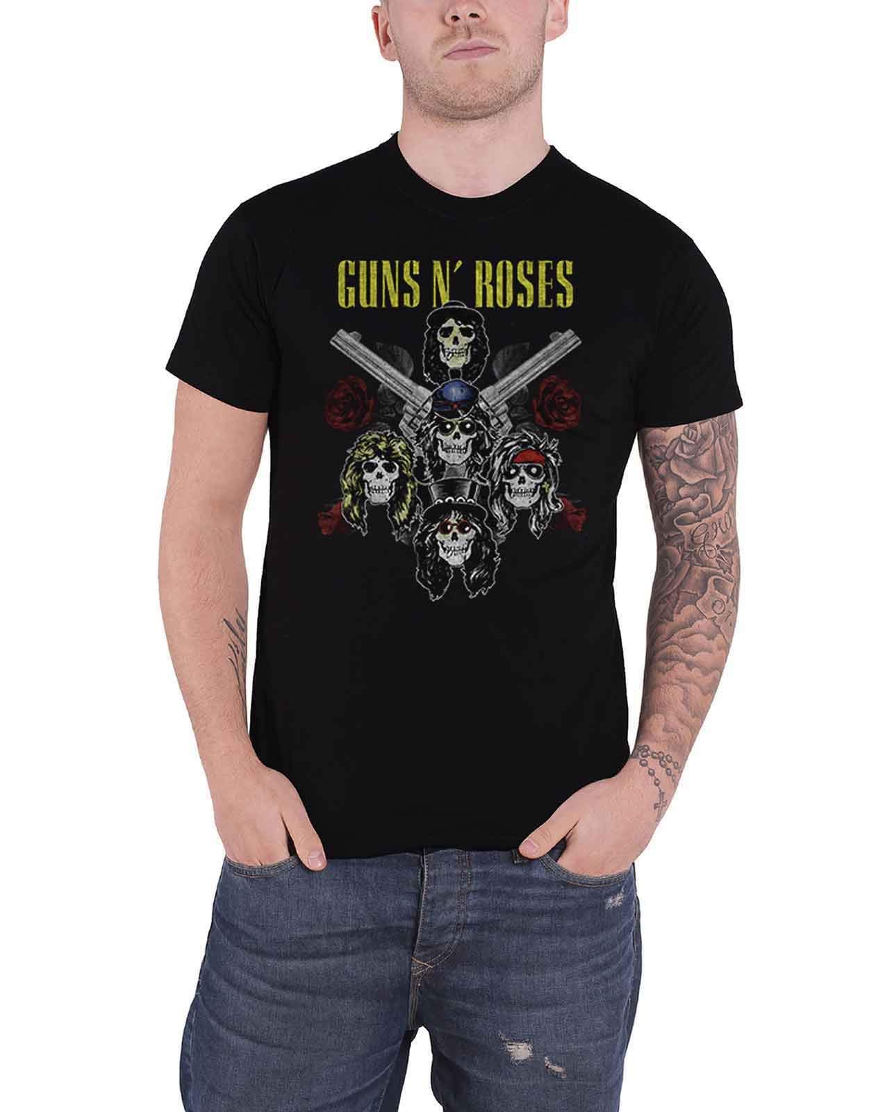 Guns N Roses T Shirt Pistols and Roses Not in This Lifetime Official Mens Black XXL