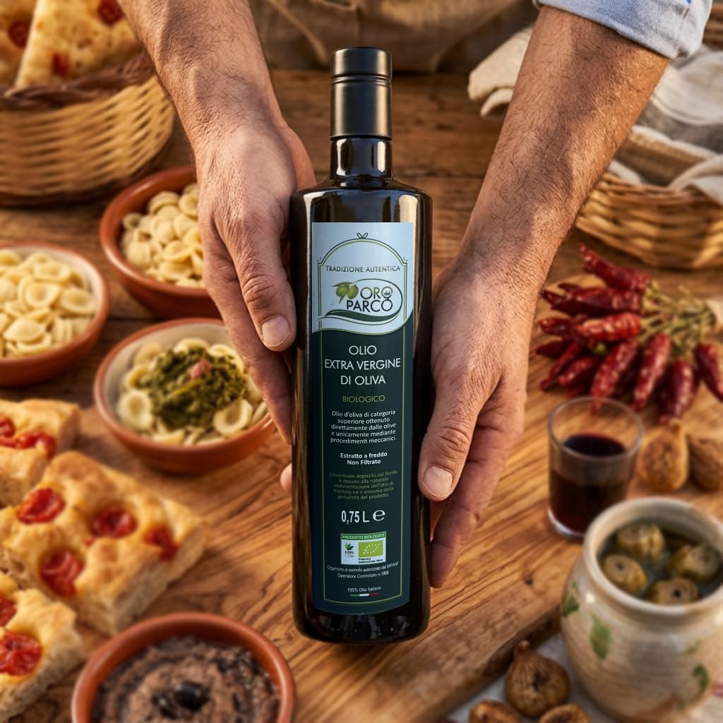 Olio extra vergine di oliva Biologico Coratina 12x750ml – EVO Monocultivar Estratto a Freddo, 100% Italiano Gusto Intenso Gourmet