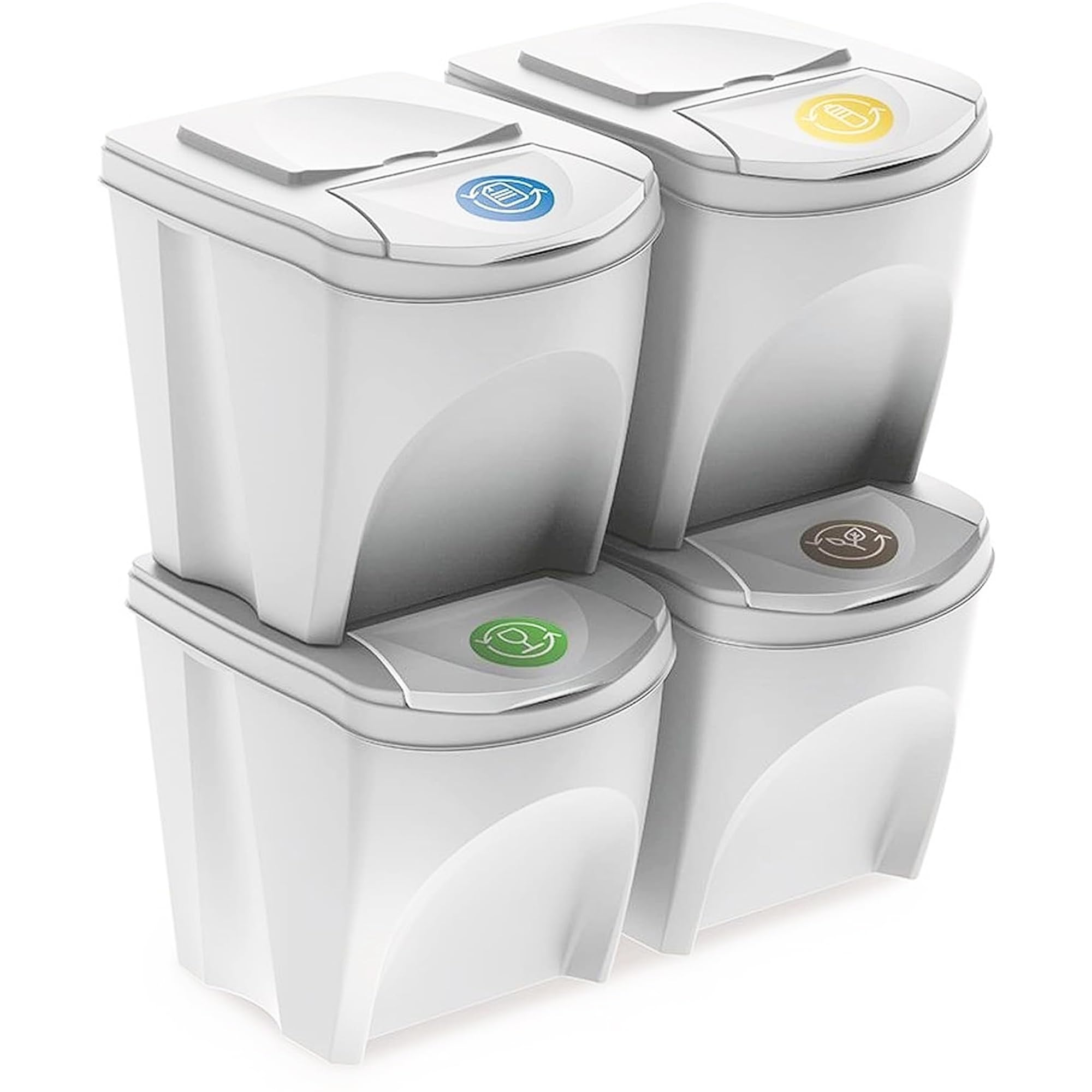SORTIBOX kosz na śmieci zestaw 4x25l - ashen
