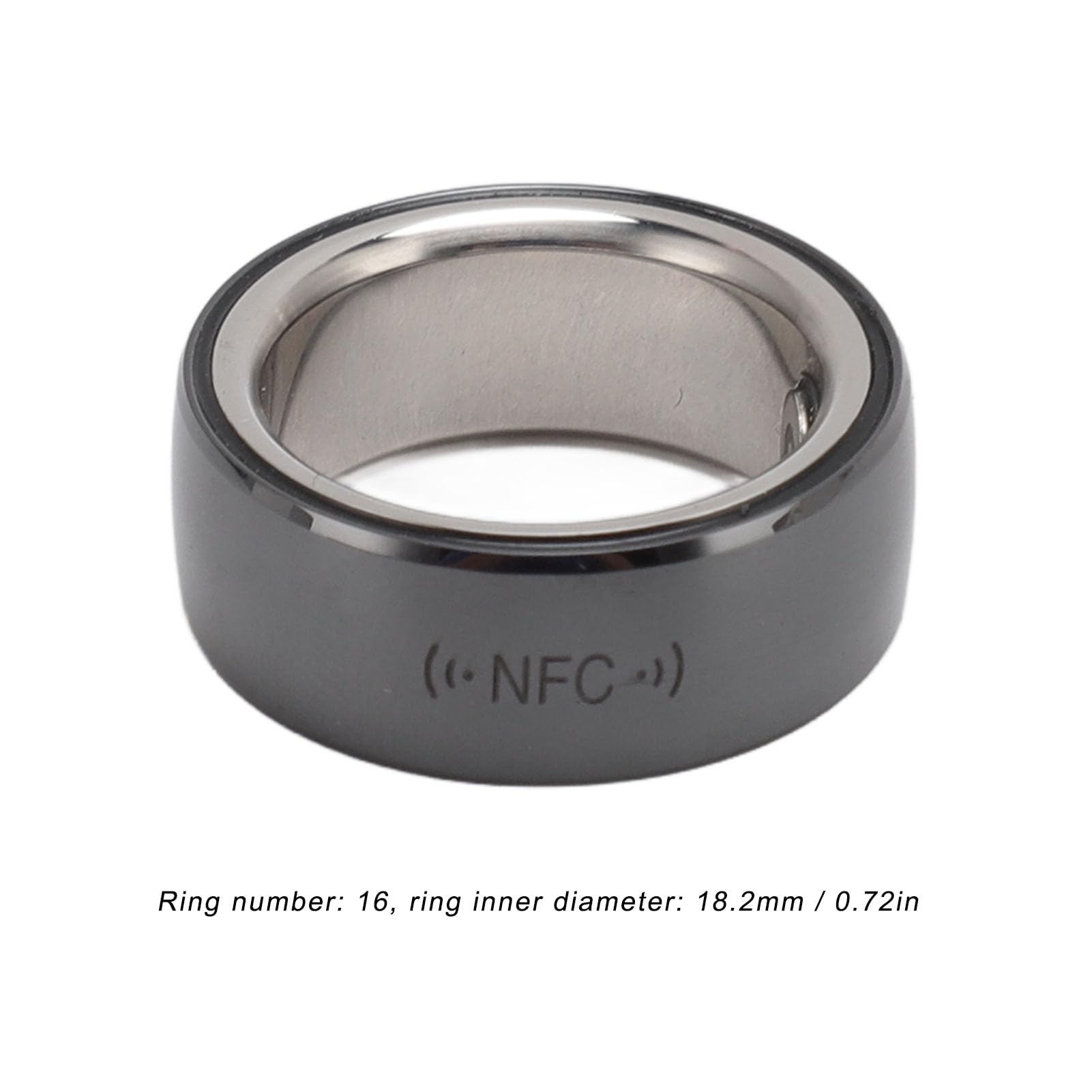 ASHATA Anillo Inteligente R2 Fitness, Anillo de Seguimiento de Salud NFC para Monitorear el Podómetro de Fitness, Datos de Sueño Gratuitos, Control de Aplicaciones, Anillo de (Diámetro