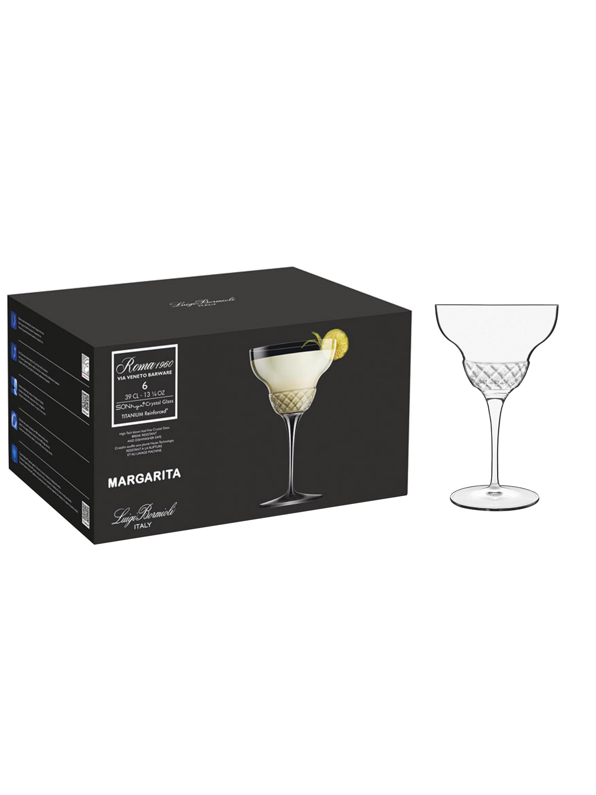 Luigi Bormioli Roma 13.25 Margarita Stem, Set di 4