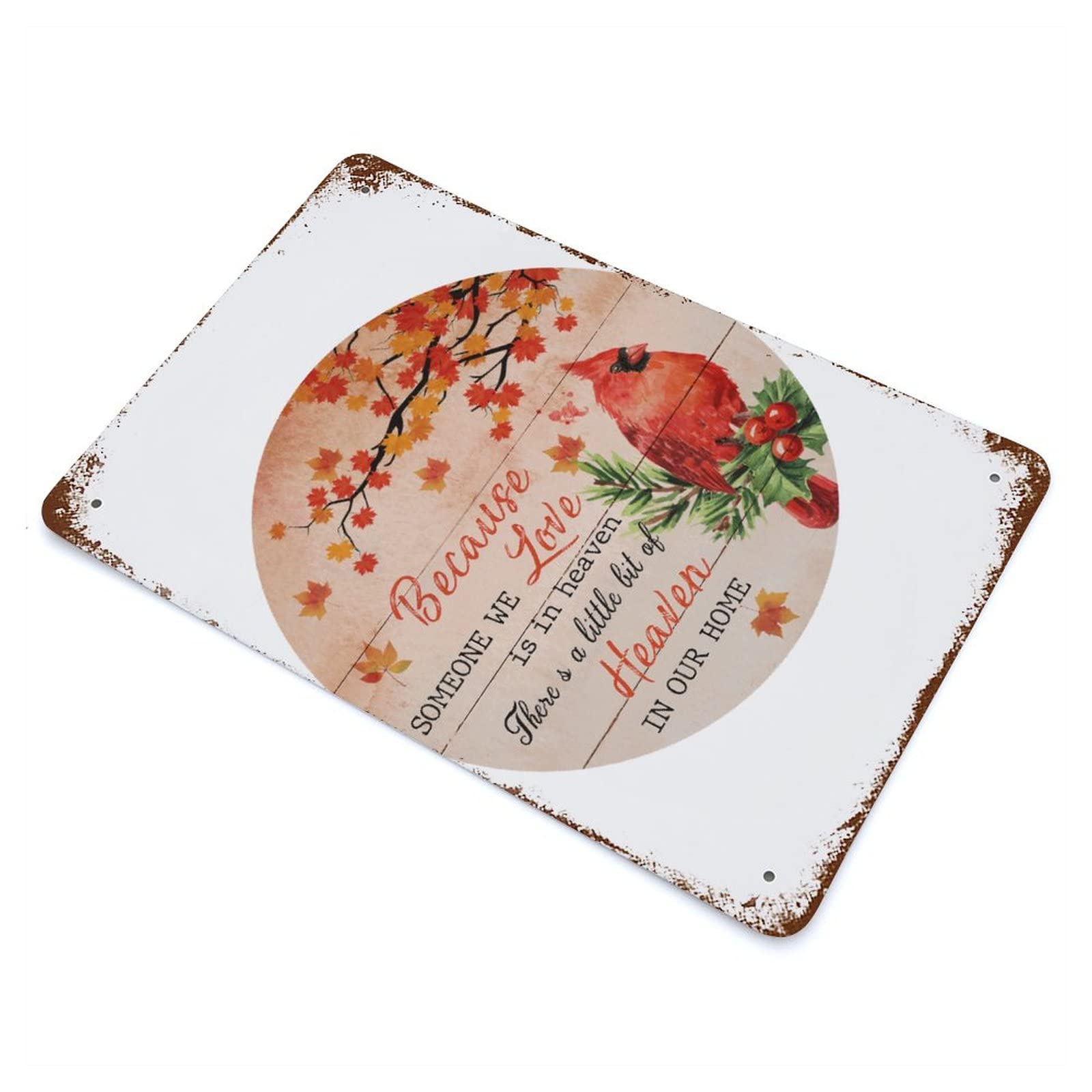 Plaque en métal cardinal : cadeau de réconfort et souvenir commémoratif