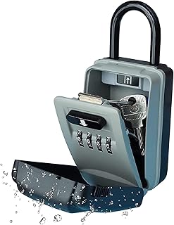 Padlock,Combination Locks, Luggage Coded Lock,Code Padlock,Key Safe Lock Padlock Outdoor, 4-Digit Water-Resistant Combination Wall-Mounted Key Lock Box, Portable Key Safe Box with Shackle for Homes Of