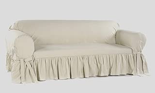 Classic Slipcovers WCD20AMYRFNAT loveseat slipcover, one Piece, Ruffled, Natural - coolthings.us