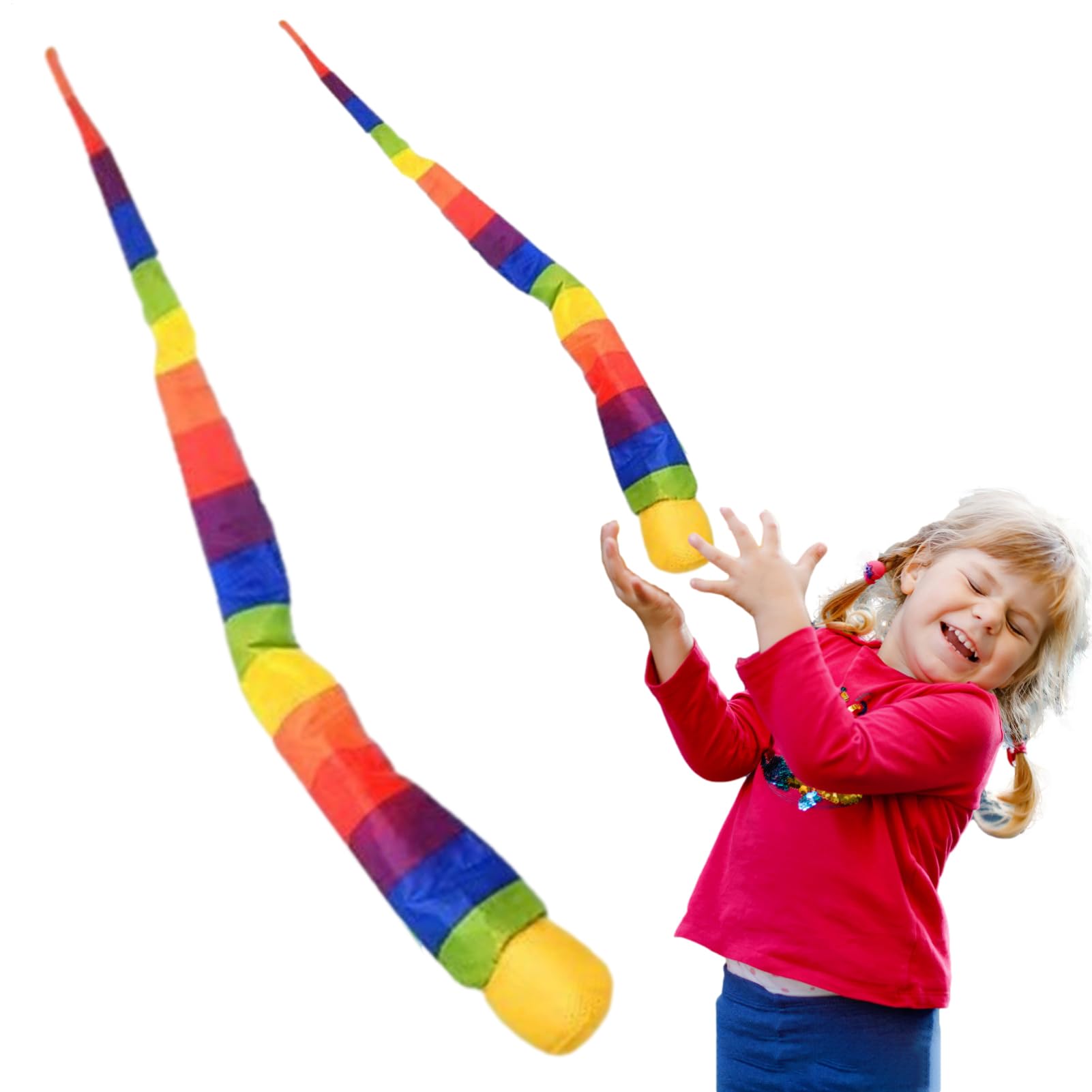 Rainbow Tail Foam Ball - Throw And Catch Balls With Rainbow Tail | Throw Catch Educational Interactive Sensory Toys for Home Beach Classroom Camping Use