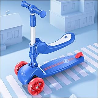 Scooters for Kids Scooters for Adults Toddler Scooter For Kids, 3 Wheel Kick Scooter,Lean To Steer Foldable Scooter Adjustable Height Extra-Wide Deck PU Flashing Wheels Lightweight For Girls Boys Ages