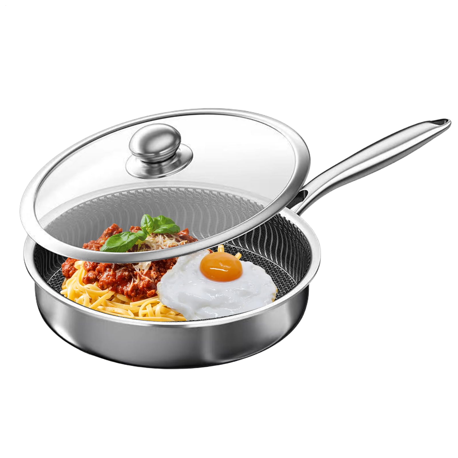 Générique Antihaft-Pfanne, Kochgeschirr, Bratpfanne, Schmorpfanne, Töpfe aus Edelstahl mit Deckel, Kochutensilien für Induktionsherd