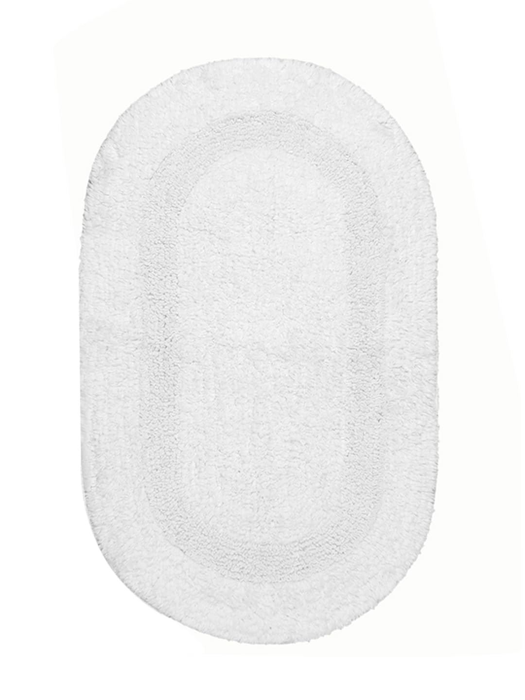 SOC-178 Premium Soft Cotton Bathmat 45x70cm (White), Reversible, High File, Fluffy, Soft, Washable, Durable, Natural Material, Eco-friednly & Sustainable.