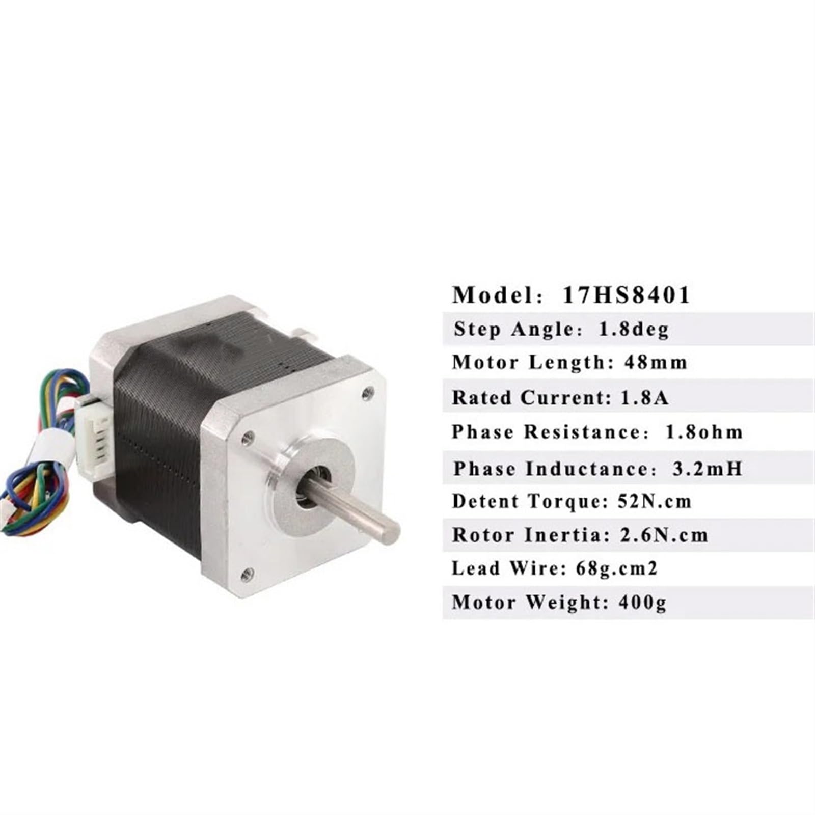 GTPBAO sterownik sterownika 5 szt. 2-fazowy 4 przewody 42 x 48 mm silnik krokowy 1,8 A 52 N.cm Nema 17 silnik krokowy 1,8 stopnia 42 silnik krokowy do frezarki CNC