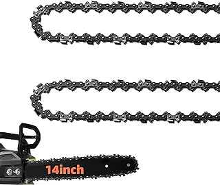 2 Pack 14 Inch Chainsaw Chain 52 Drive Links, 050" Gauge, 3/8" LP Pitch, 14-Inch Replacement Chainsaw Chains Low-Kickback Fits Craftsman, Echo, Poulan, Ryobi, Worx 14 inch Chainsaw Chains