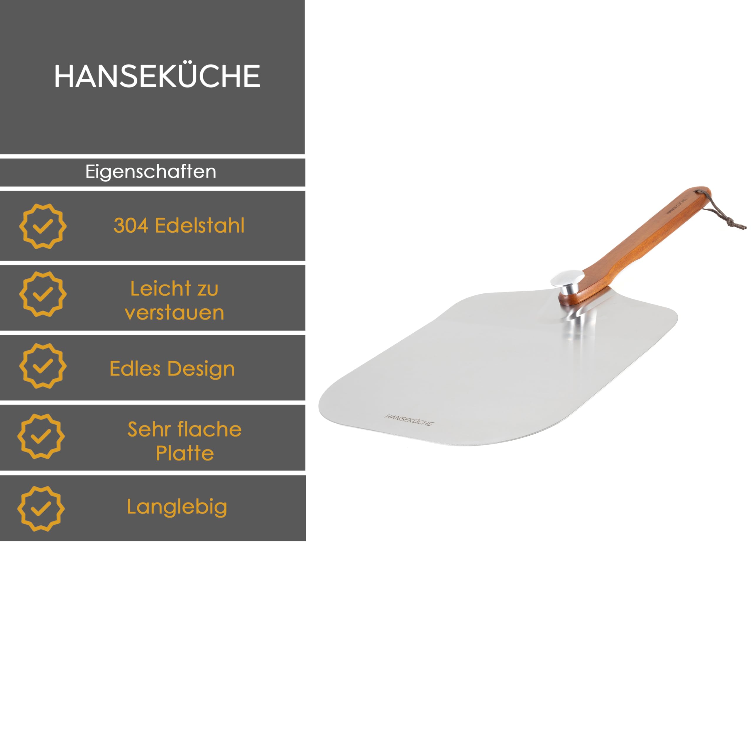 Hanseküche Pizzaschieber Edelstahl
