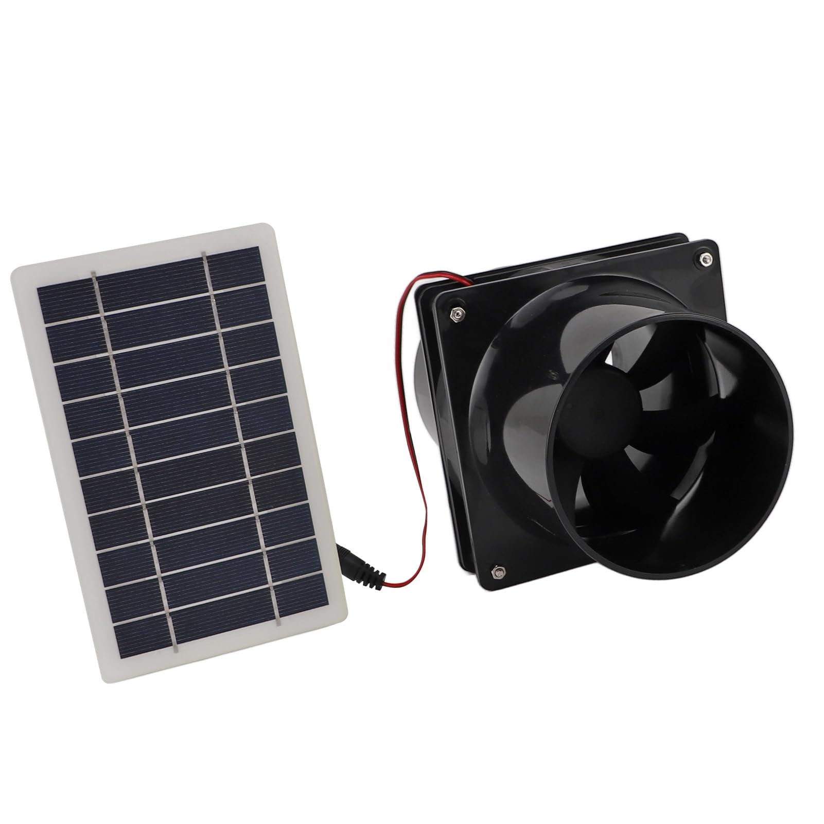 Jeanoko Ventilateur D'extraction Solaire 10 W 12 V pour Tuyau Rond avec Panneau Solaire ABS