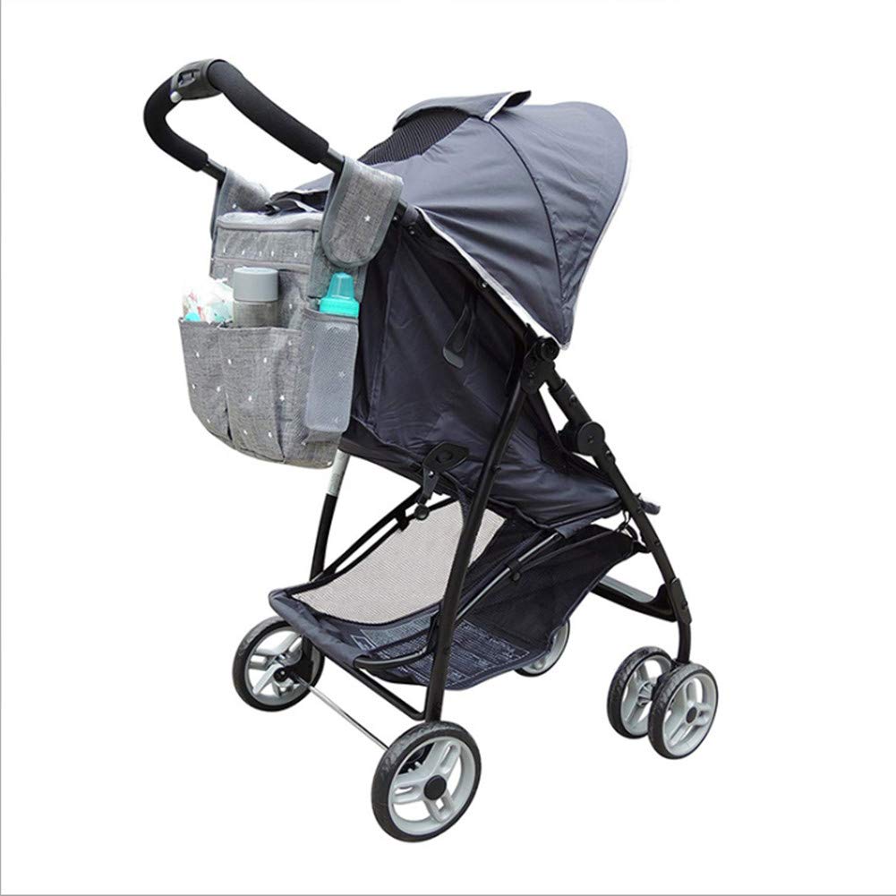 Bostar Bolsa de Carro para Bebe Bolsa Multifuncional de Gran Capacidad para Mamá Bolsa de Almacenamiento Correa Universal Silla de Paseo 34 * 32 * 19cm