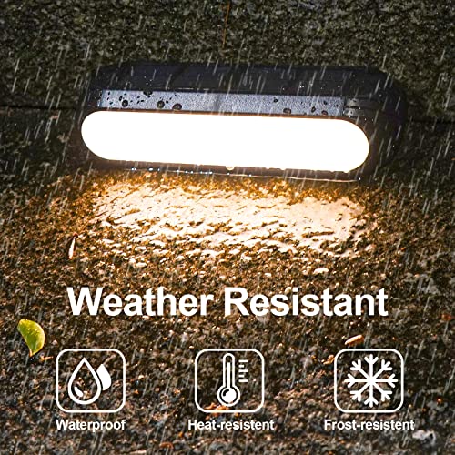 Nfever Solar Deck Lights Outdoor Waterproof - 4 Pack Solar Powered Led Step Lights, Solar Fence Lights For Decks Stairs Patio Yard Garden Outdoor Decor, 2 Lighting Modes (Warm White/Color Changing) #TOP3