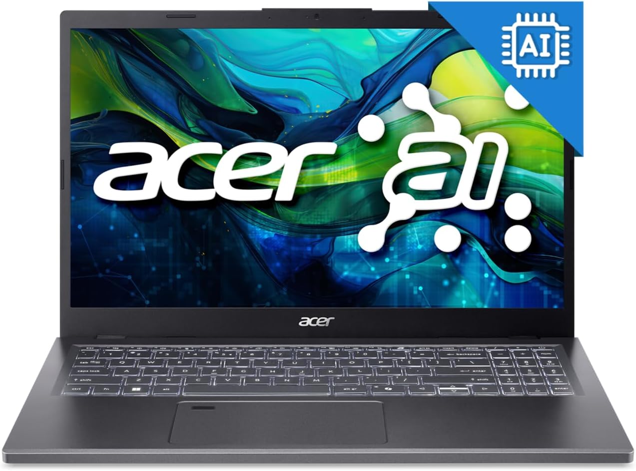 Acer Aspire 15 A15-61M 15.6-Inch Laptop (AMD Ryzen 7 8840HS, 16GB RAM, 1TB SSD, AMD Radeon 780M Graphics, Backlit Keyboard, Windows 11) – Steel Gray