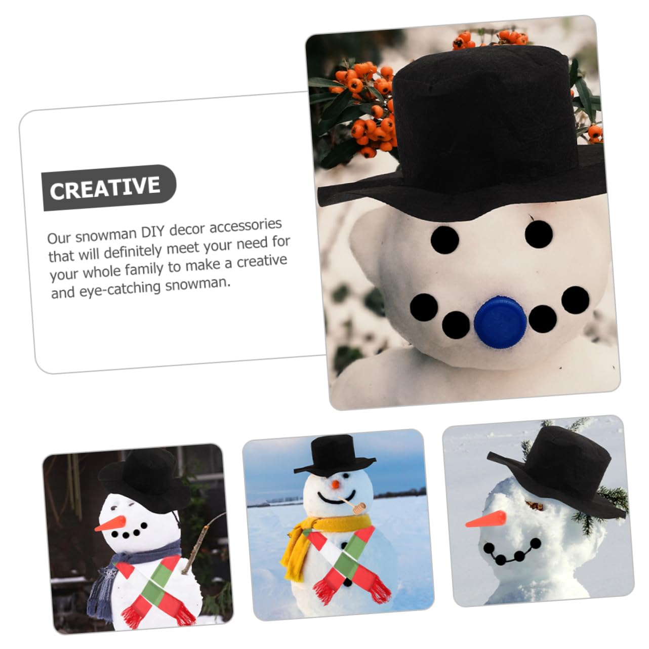 Cabilock 5 Sets Schneemann Ankleideset Schneemann Bastelset Rentier Zwerge Schneeflocken Schneemann Ankleidezubehör Weihnachts Schneemann Dekorationen Schneemänner Schneemann Bastel