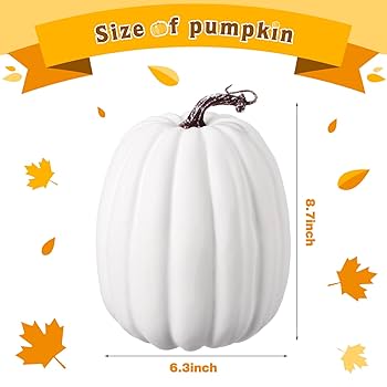 専用＊Halloween＊ホワイトパンプキン　フェイクスワッグ Amazon.com: Dandat 4 Pcs 8.7 Inch Fall Large White Foam