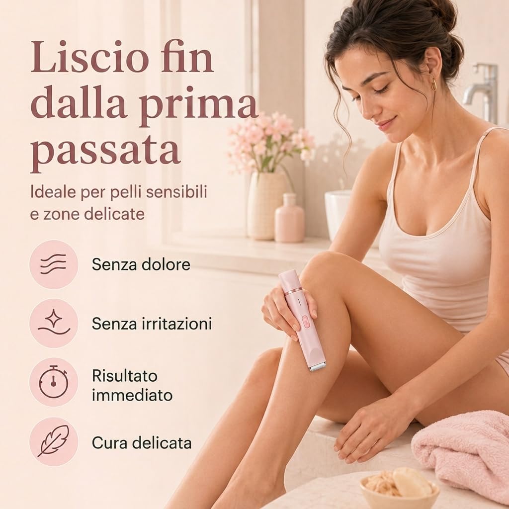Shavea Rasoio Donna Impermeabile, Testina Precisa Per Bikini Corpo Ascelle (Blu)
