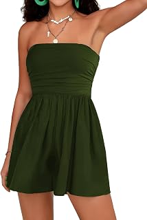 STOLKISS Women Summer Casual Strapless Rompers Tube Top Shorts Jumpsuits | sleeveless off shoulder romper,fashion,breathable,show personality,suitable for young,college students