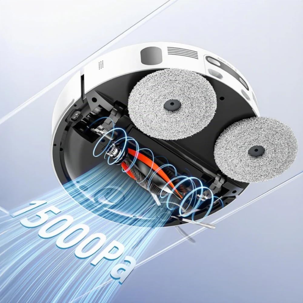 JONR T5 Pro Gen 2 15000Pa Robot aspirador con función de limpieza, potencia de succión (actualización de T5 Pro) con secado al aire caliente, cepillo lateral antienredos, prevención de obstáculos