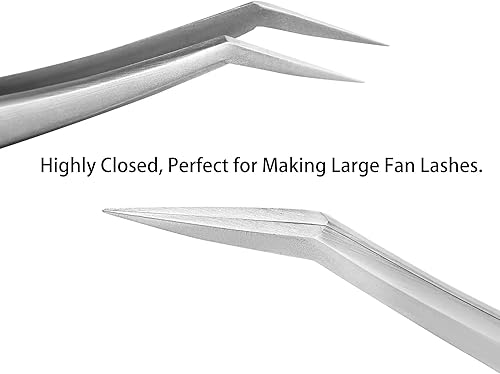 Miniatura 4 de LCCQQR Pinzas de pestañas Mega Volume para extensiones de pestañas, pinzas de precisión de acero inoxidable, 1 unidad.