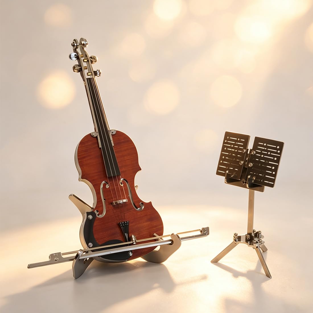 Zestaw metalowych skrzypiec 3D, "zrób to sam", puzzle na biurko Melody Decor Collectible Ornament (wersja standardowa/130 + szt.)