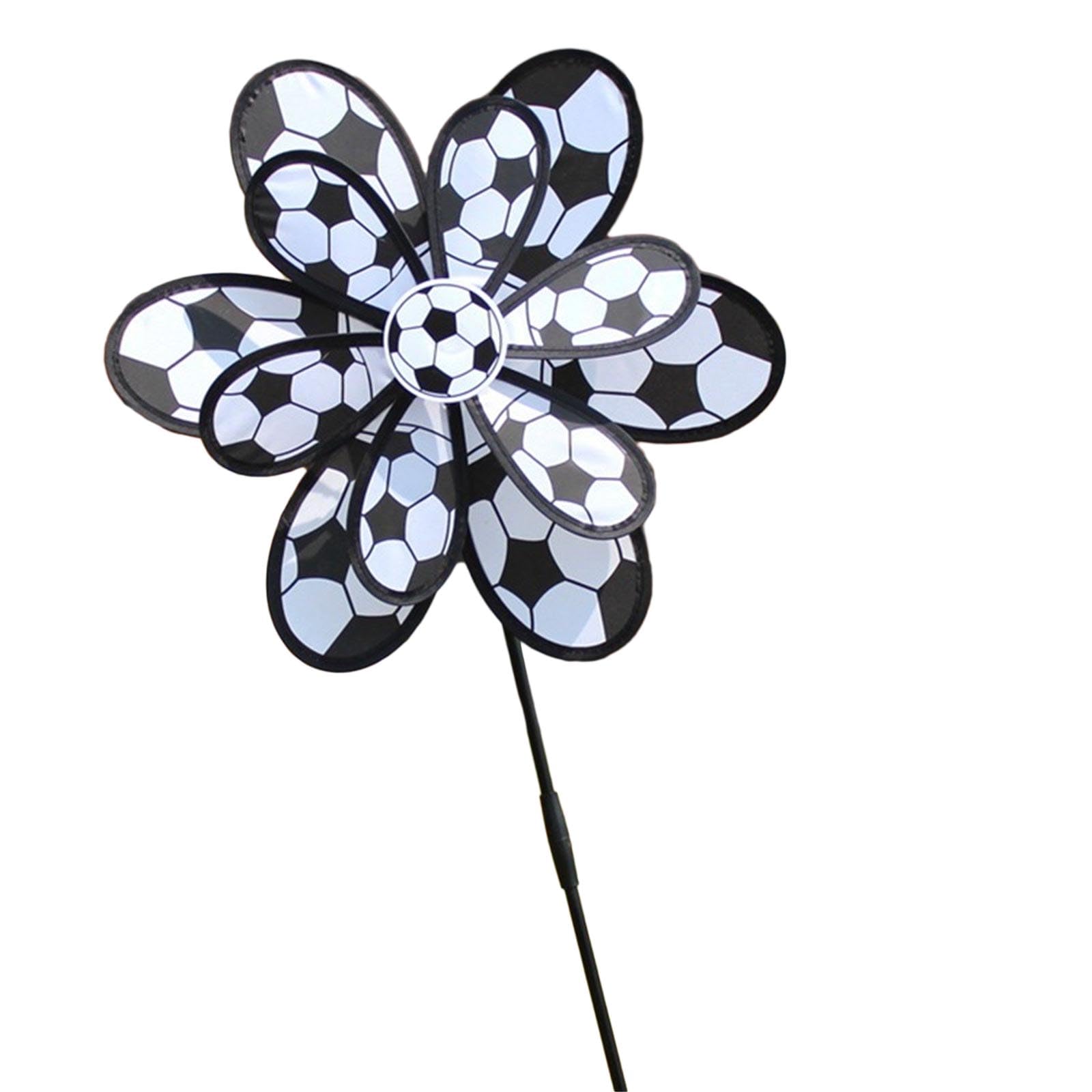 Large Decoration Wind Spinner Double Layer Pinwheels with Stake Eye Catching for Garden Children Outdoor Activities Outdoor Sculpture