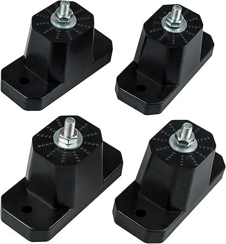Miniatura 3 de Paquete de 4 almohadillas de choque para aire acondicionado, aislador de vibraciones de goma, soporte de montaje para unidades al aire libre, mini