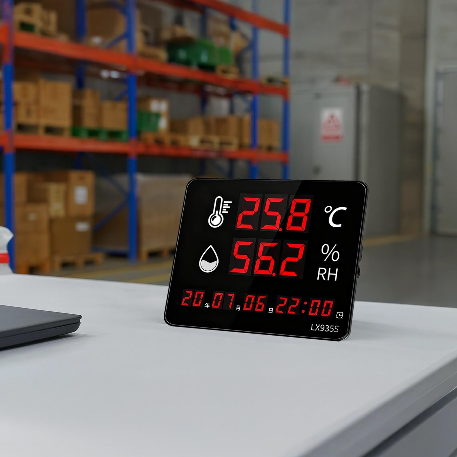 Termómetro digital con sonda, pantalla LED grande, monitor de temperatura alta y baja con advertencia, lecturas precisas, interior y exterior