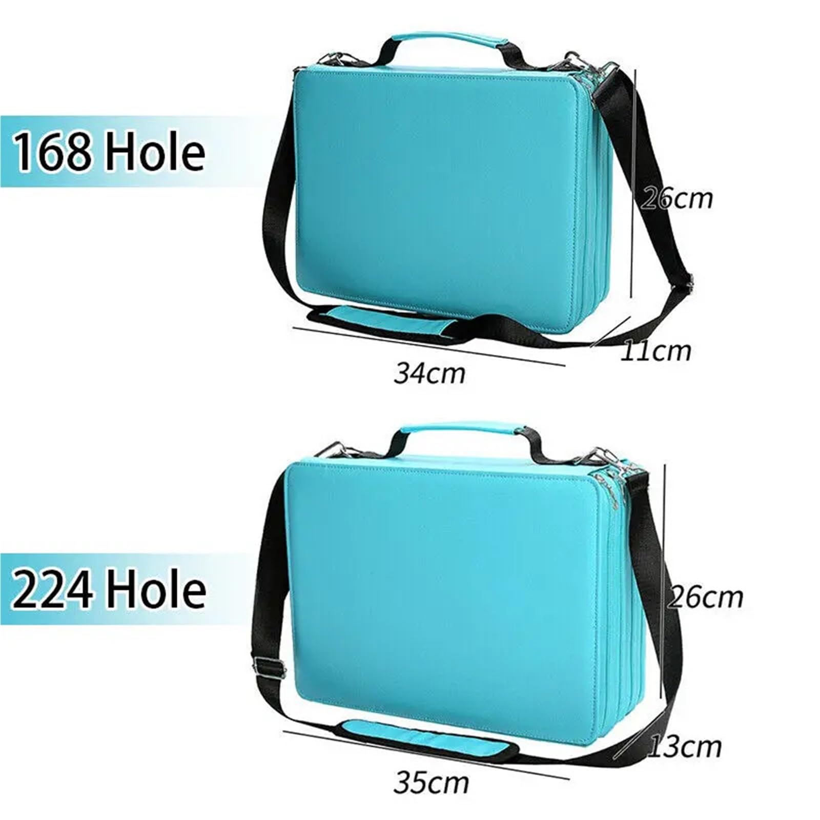 Porta Pennarelli 1PSC 168/224 Foro Astuccio for matite Portapenne Pennarello di grande capacità Borsa di stoccaggio antiurto Borsa di cancelleria staccabile Organizzatore di penne Art Per Ufficio(Blue