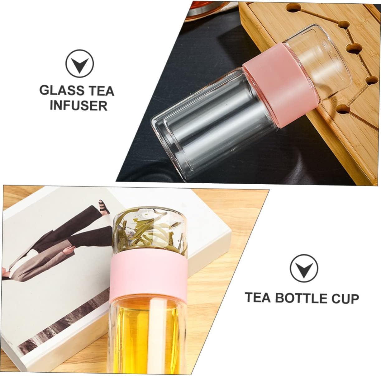 STOBAZA 1Pc Portable Double Heat Resistant Tea Separation Cup Tea Infuser Bottle Leakproof Design for Hot Beverage and Easy Carrying for Home and Outdoor
