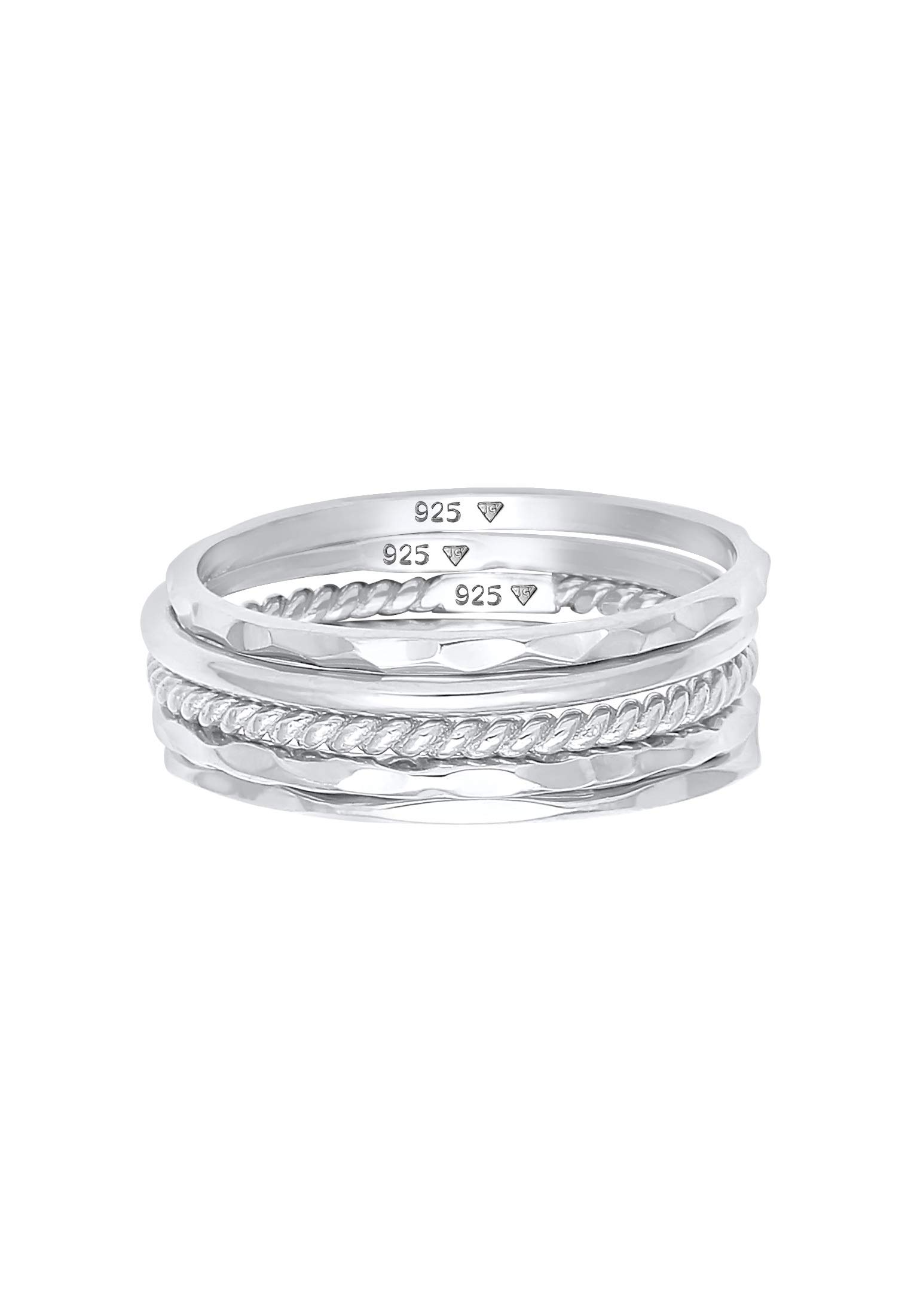 Elli Ring Damen Set Stacking Minimal Trend Blogger Basic 925 Silber