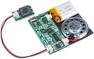 ZORZA 1Pcs 8MB Recordable PCB Sound Module with Speaker Press-Button Control Multi-Functional Downloadable Sound Module for DIY Greeting Cards Crafts Christmas & New Year Gifts
