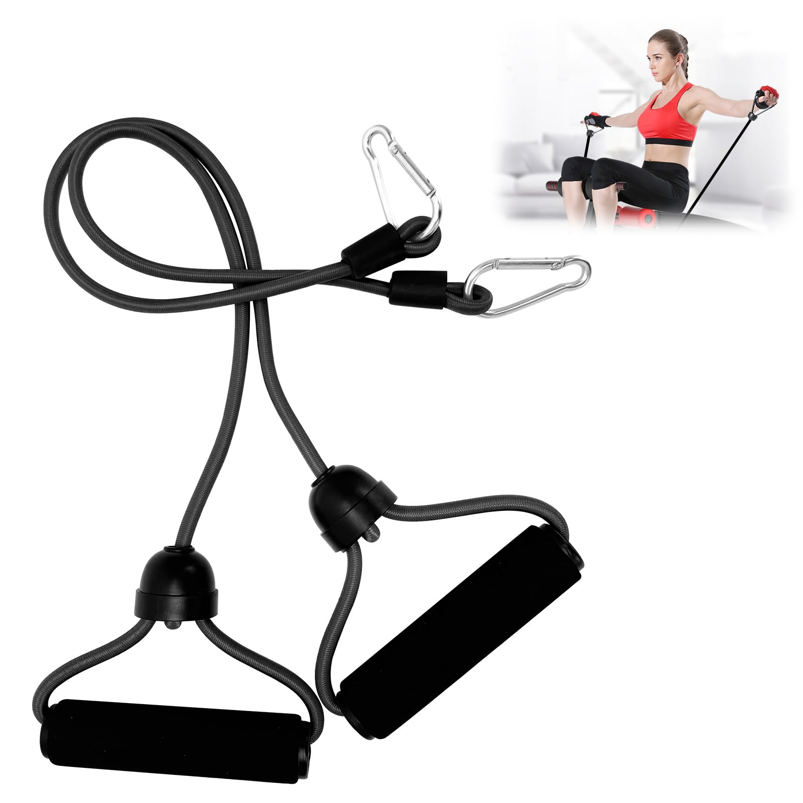 Resistance Bands, Vibration Plate Expander Bands, Elastic Bungee Ropes, Auxiliary Bands, Fitness Exercise Bands for Muscle Building, Strength Training, Weightlifting (Black)