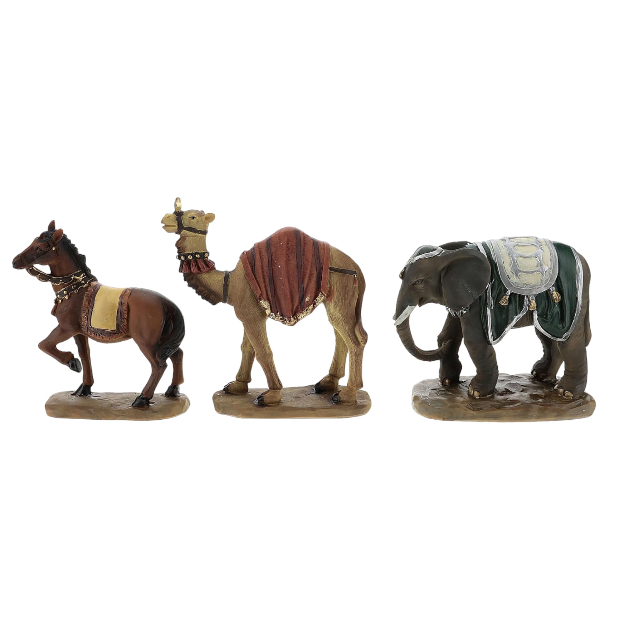 Statuine Per Presepe In Resina – Animali 13 Cm: Cavallo, Cammello, Elefante – Vendita Singola - 4