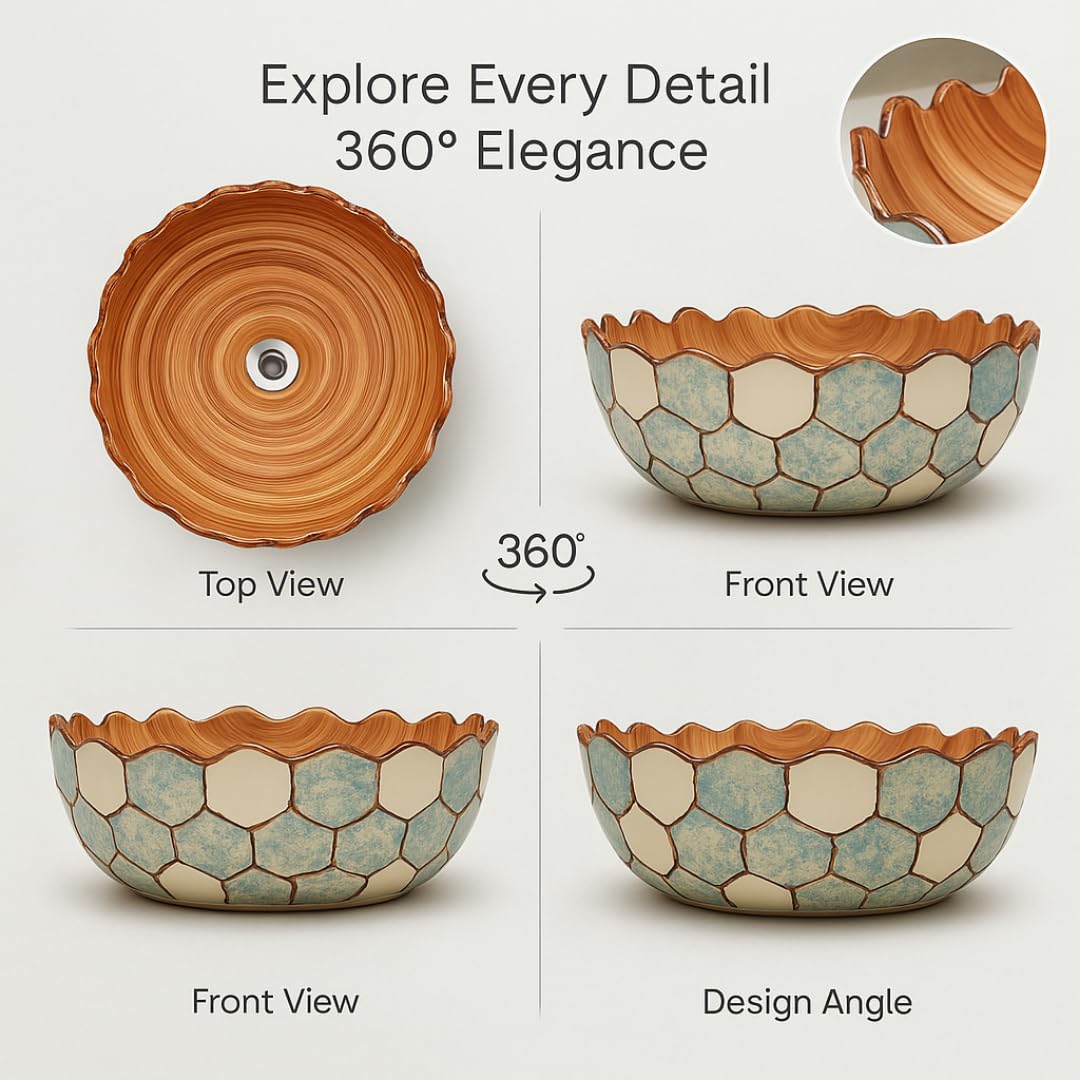 Matt Marble Wash Basin - Luxury Ceramic Sink -5