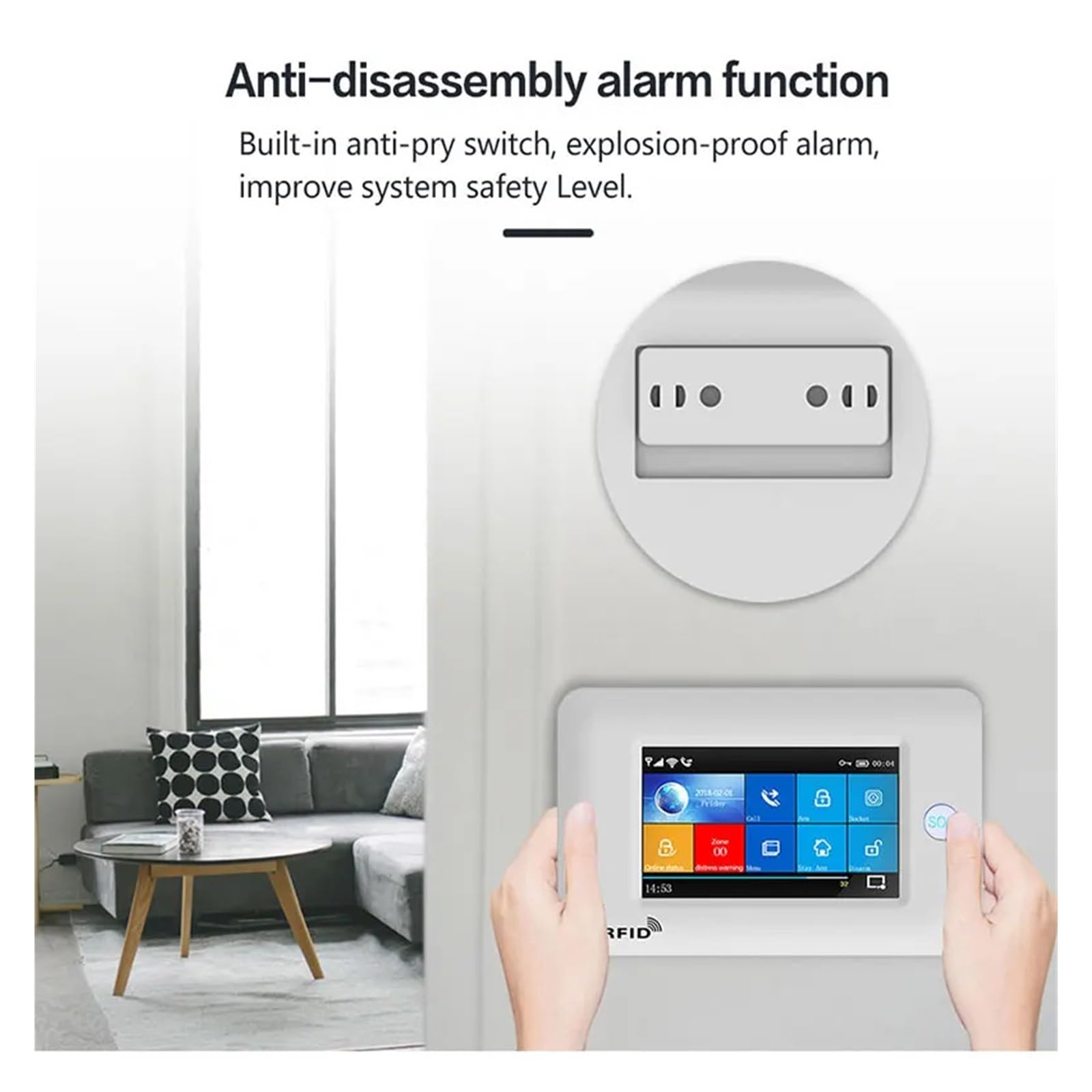 Bezprzewodowy System Alarmowy Gsm Wifi W Domu Kontrola Aplikacji Za Pomocą Czujnika Ruchu Pir Czujnik Drzwi Karta Rfid Inteligentne Zestawy Alarmowe Kompletny System Alarmowy(D)