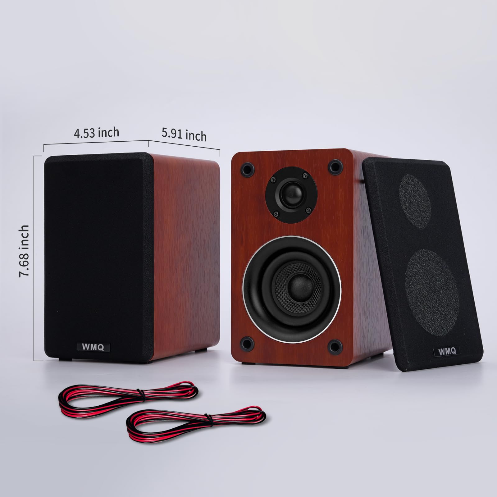 2 altoparlanti passivi da scaffale da 40 W per audio surround home theater, stereo e monitor passivo vicino al campo, a 2 vie, richiede un ricevitore o un amplificatore (marrone, coppia)