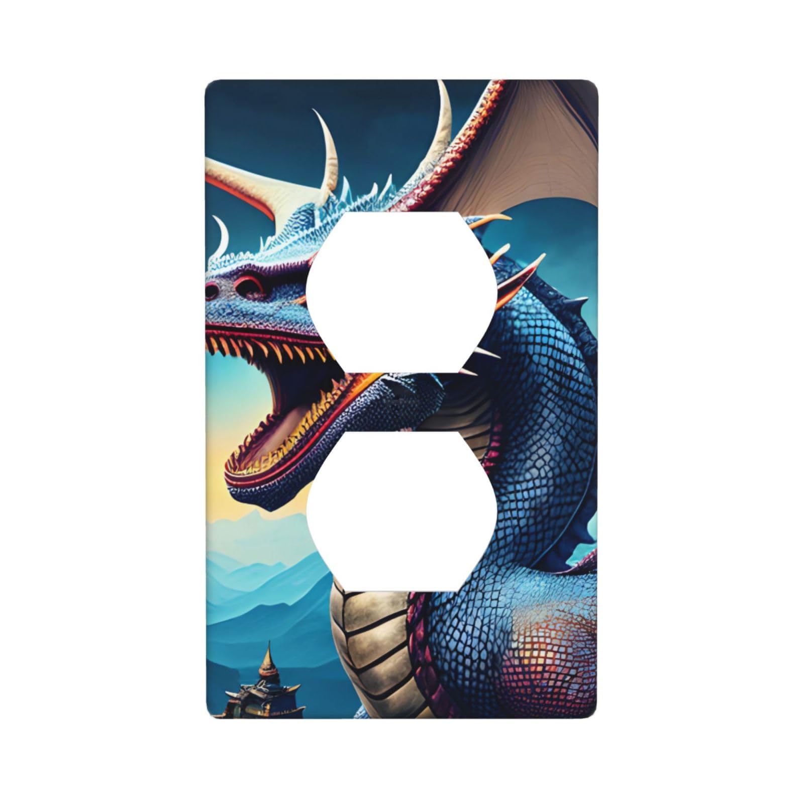 Roaring Dragon Unbreakable Polycarbonate Switch Plate-1 Gang Screwless Wall Plate for Home Office