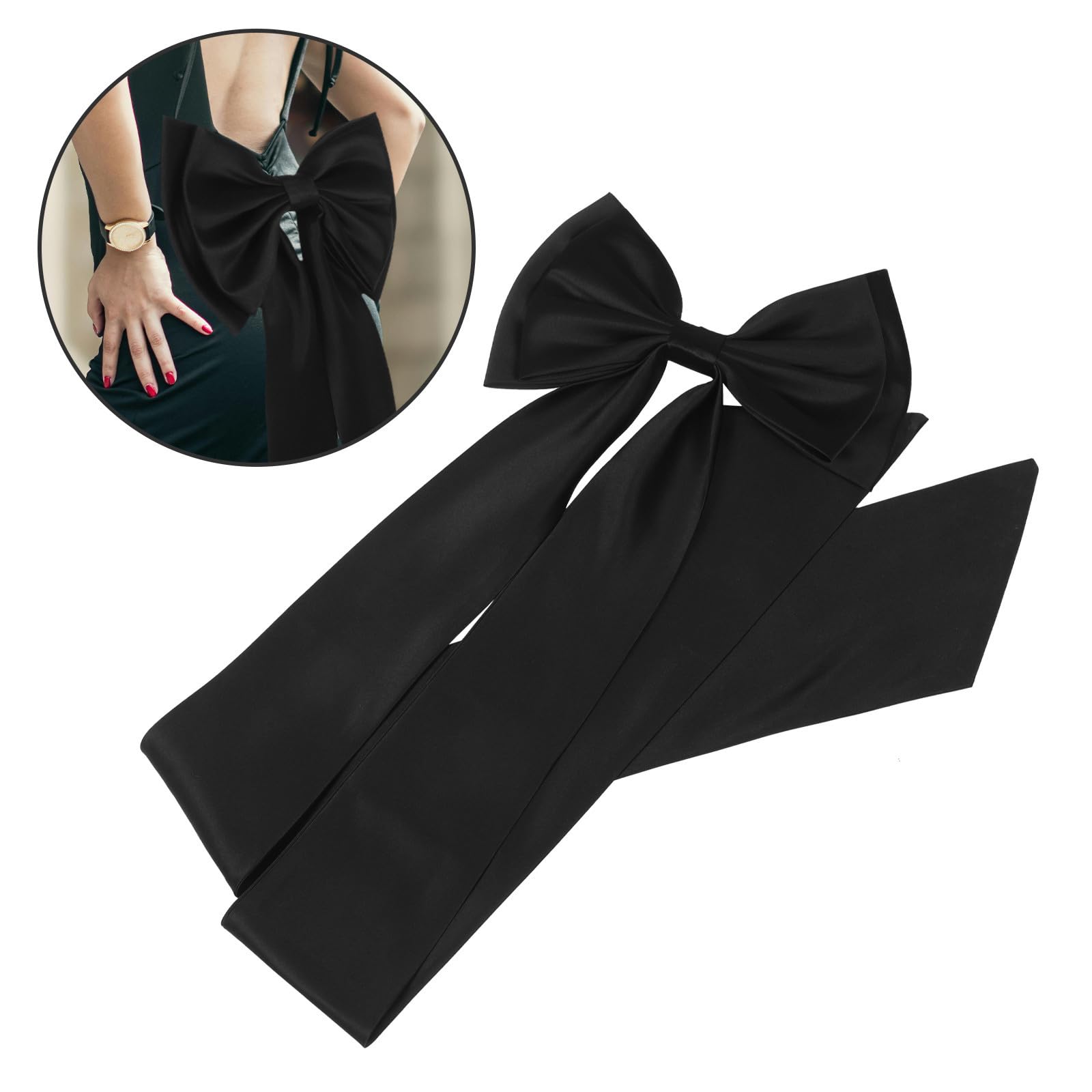 Sewroro 2 Stück Abnehmbarer Großer Schleppengürtel mit Elegantem Satin Bogen für Brautkleider Verstellbar Weich und Komfortabel für Hochzeiten und Besondere Anlässe