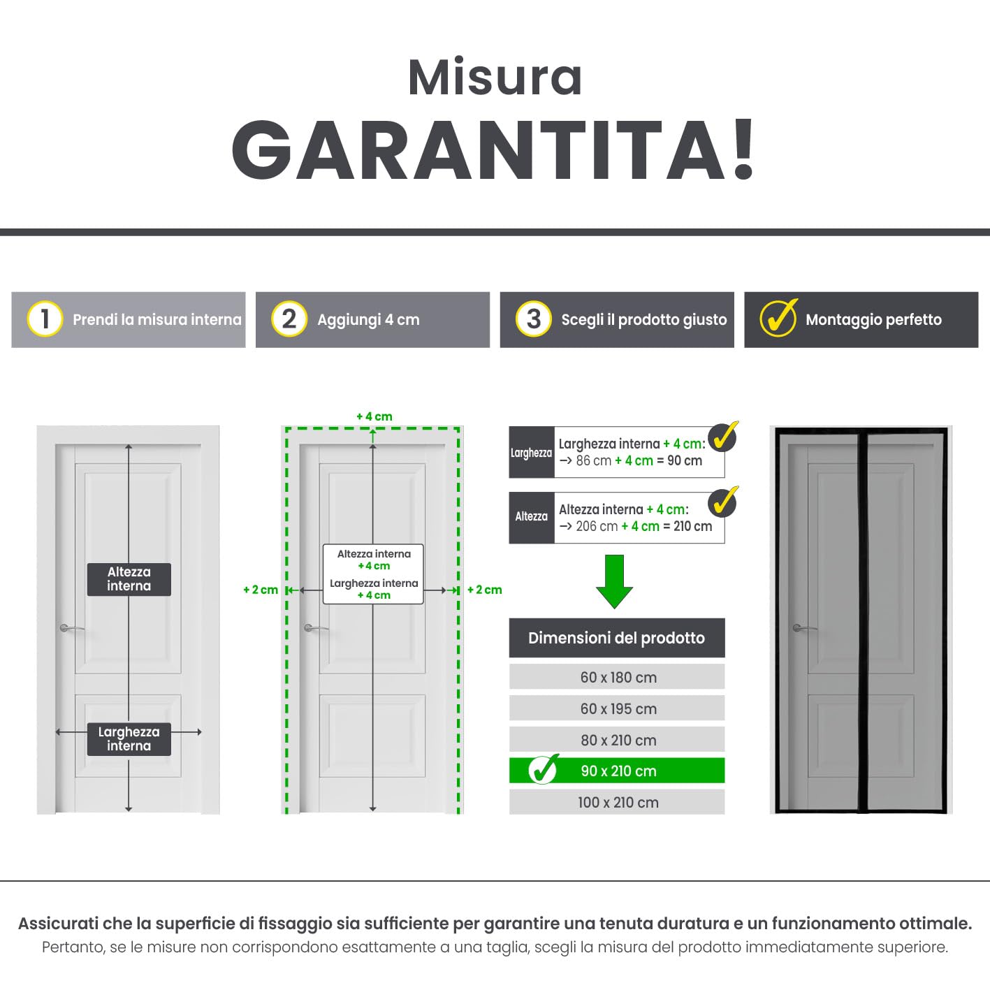 EASYmaxx Zanzariera per carrello da campeggio, 60 x 180 cm, protezione XXL porta magnetica, chiusura automatica