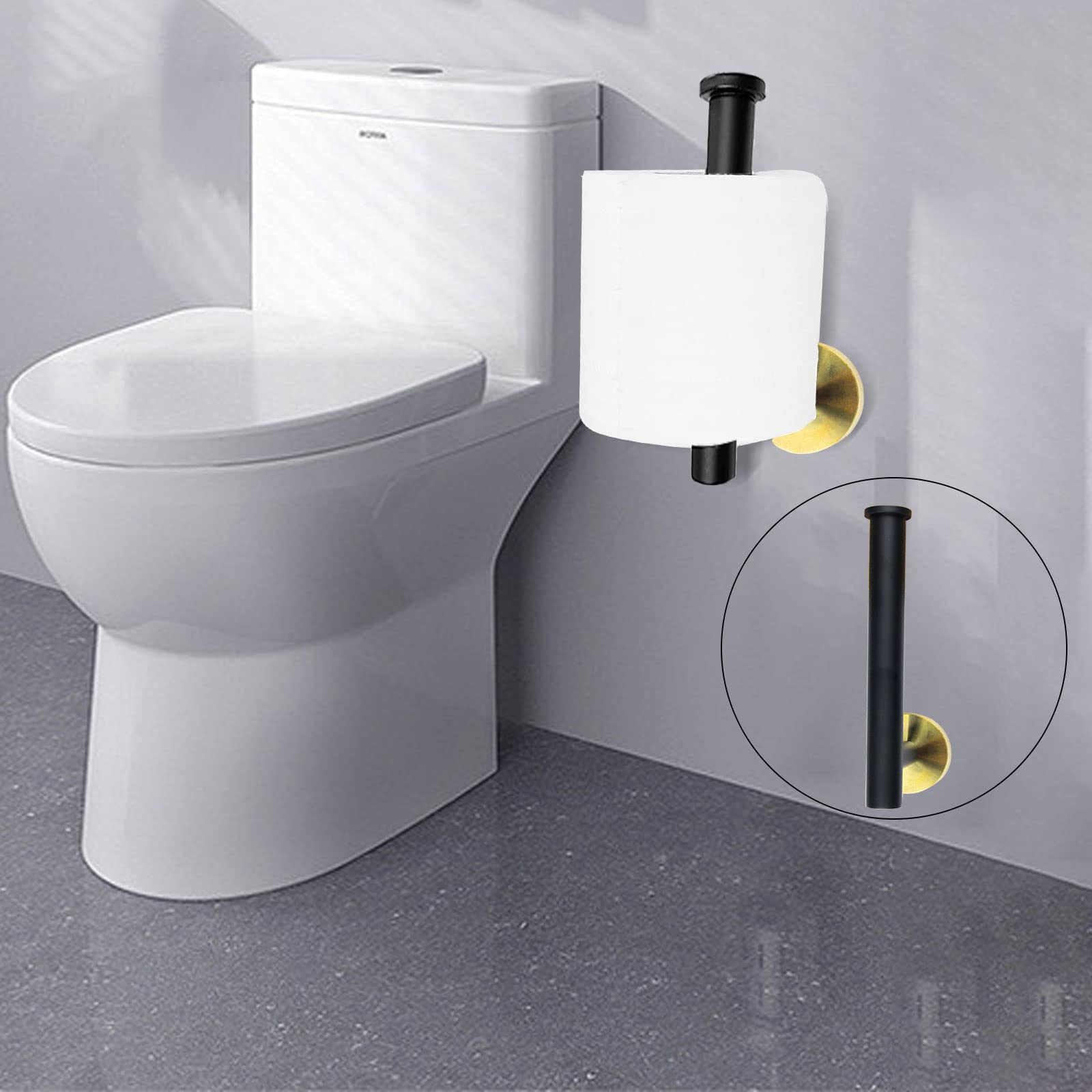 Toilettenpapierhalter Aus Gebürstetem Gold – SUS304 Edelstahl, Doppelfuß-Design, Für Große Rollen