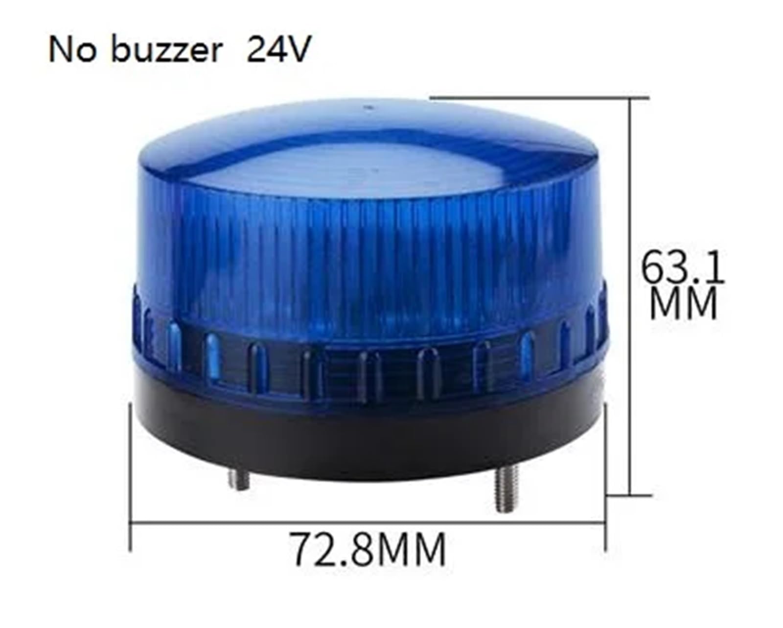 Mini lampka ostrzegawcza, alarm ostrzegawczy, migające światło LED 3071, 12 V, 24 V, 220 V, bez brzęczyka (niebieska, 24 V)