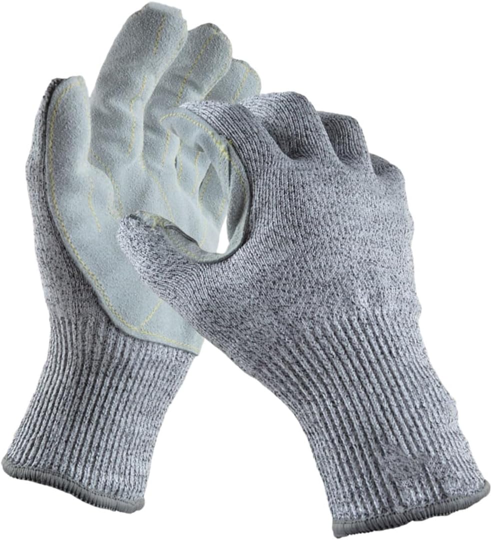 ARTIBETTER Cut-resistant Garden Gloves 25cm Cowhide Work Gloves for Outdoor Gardening Wear-resistant with Anti-puncture Protection for Greenhouse and Planting Tasks