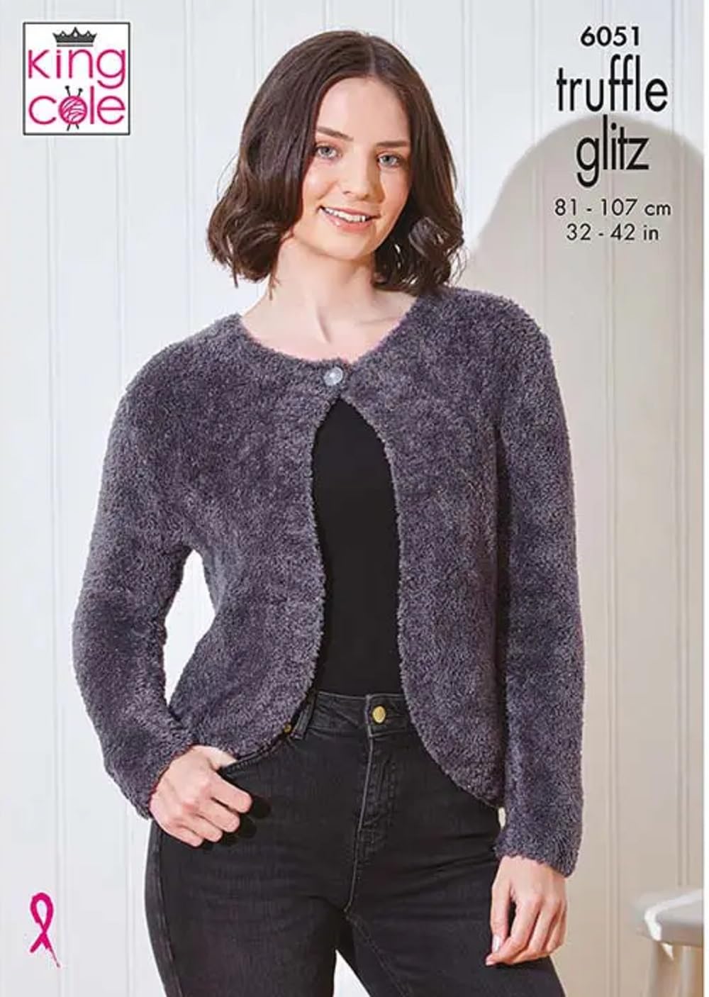 King Cole Ladies Knitting Pattern Truffle Glitz Womans Tunic Jumper & Cardigan (6051)