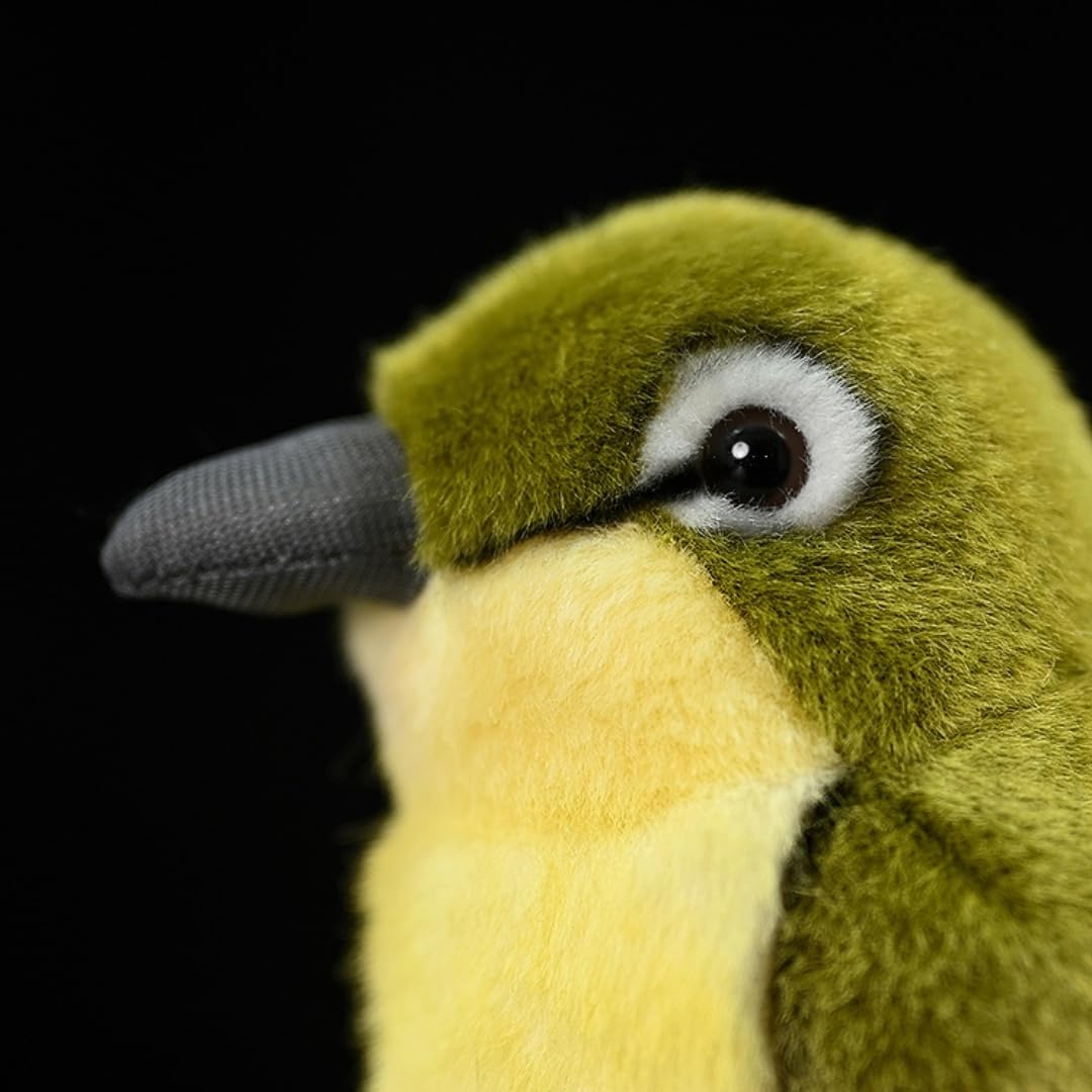 Realistic Bird Plush, Dark Green White-Eye Bird Stuffed Animal, Soft Hummingbird Stuffed Animals Plushie Pillows Home Decor 5.5'' - Image 5